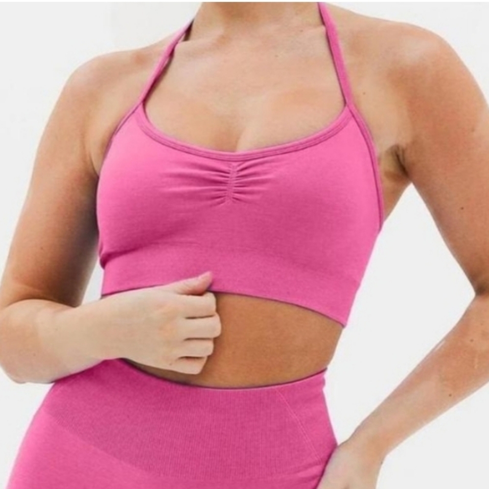 NWOT Lazuli Label Halter Bra - Raspberry Sorbet size XS - Picture 1 of 4